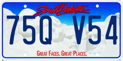 SD license plate 75QV54