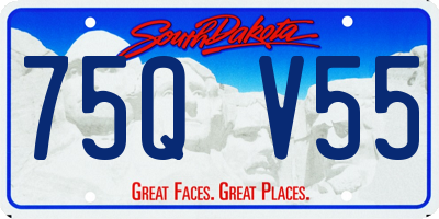 SD license plate 75QV55