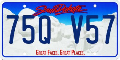 SD license plate 75QV57