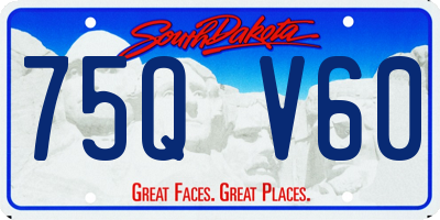 SD license plate 75QV60