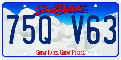 SD license plate 75QV63