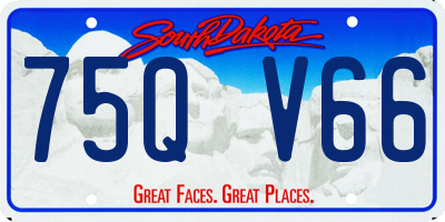 SD license plate 75QV66