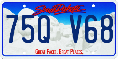 SD license plate 75QV68