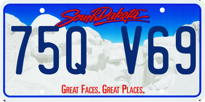 SD license plate 75QV69