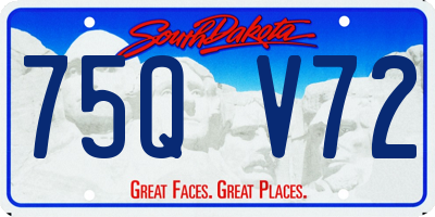 SD license plate 75QV72