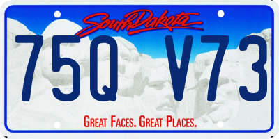 SD license plate 75QV73