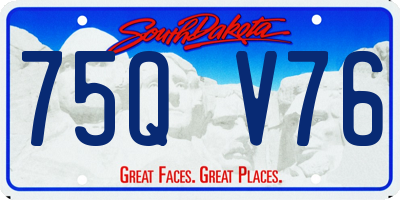 SD license plate 75QV76