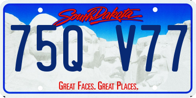 SD license plate 75QV77