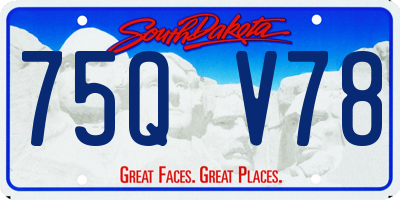 SD license plate 75QV78