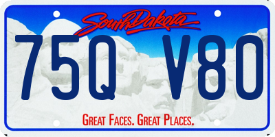 SD license plate 75QV80