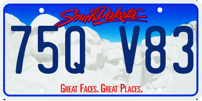 SD license plate 75QV83
