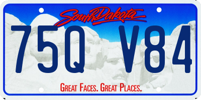 SD license plate 75QV84