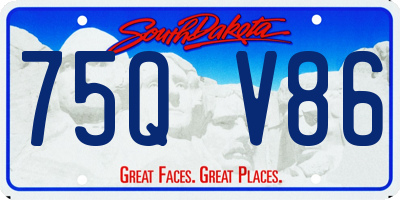 SD license plate 75QV86