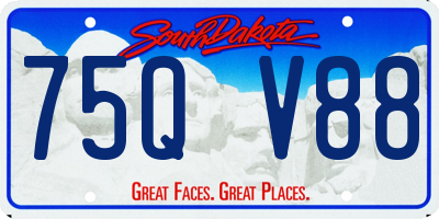 SD license plate 75QV88