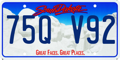 SD license plate 75QV92