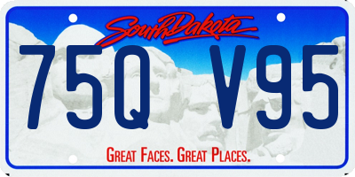 SD license plate 75QV95