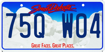 SD license plate 75QW04