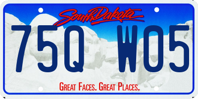SD license plate 75QW05
