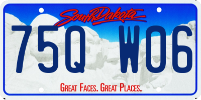 SD license plate 75QW06