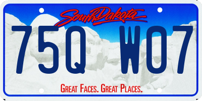SD license plate 75QW07