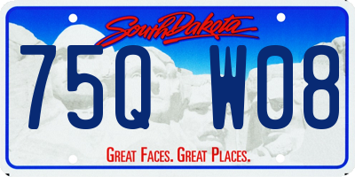 SD license plate 75QW08