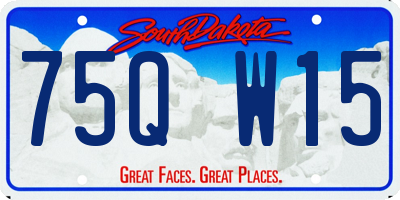 SD license plate 75QW15