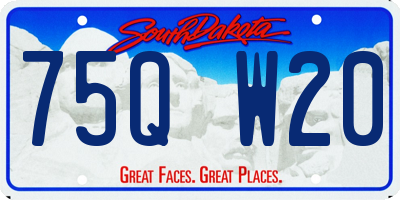 SD license plate 75QW20