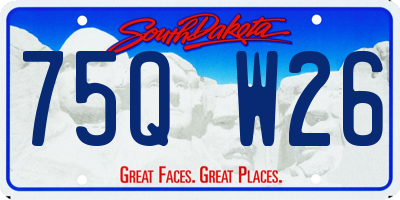 SD license plate 75QW26