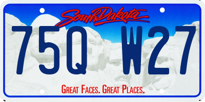 SD license plate 75QW27