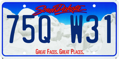 SD license plate 75QW31