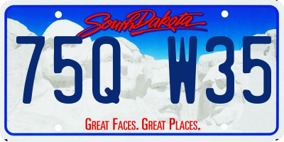 SD license plate 75QW35
