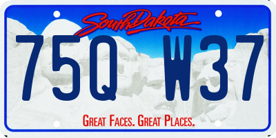 SD license plate 75QW37