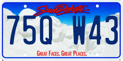 SD license plate 75QW43