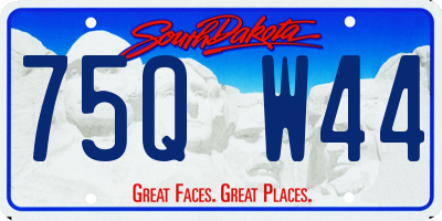 SD license plate 75QW44