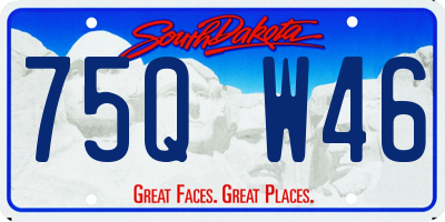 SD license plate 75QW46