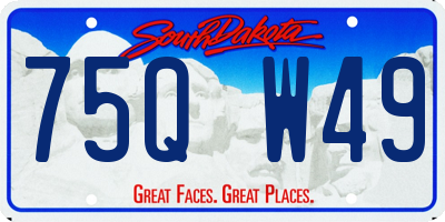 SD license plate 75QW49