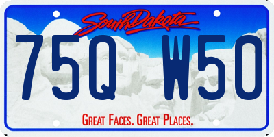 SD license plate 75QW50