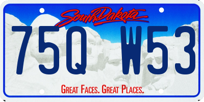 SD license plate 75QW53