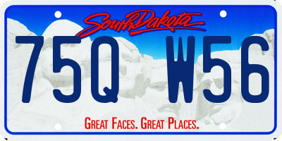 SD license plate 75QW56