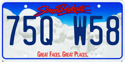 SD license plate 75QW58