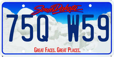 SD license plate 75QW59