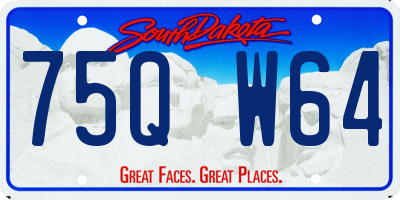SD license plate 75QW64