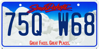 SD license plate 75QW68