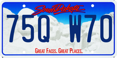 SD license plate 75QW70