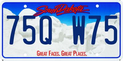 SD license plate 75QW75