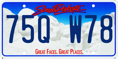 SD license plate 75QW78