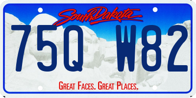 SD license plate 75QW82