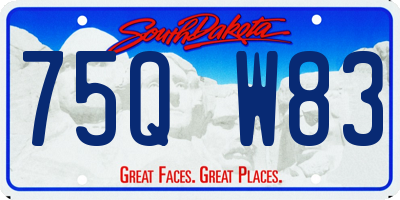 SD license plate 75QW83