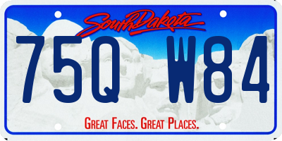 SD license plate 75QW84