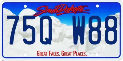 SD license plate 75QW88